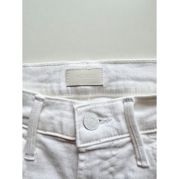 MOTHER The Hustler Ankle Fray Fairest of Them All White Flare Jeans, Size 26 - Picture 13 of 16